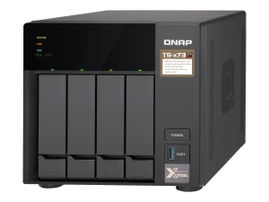 QNAP TS-473-4G - Servidor NAS - 4 compartimentos - SATA 6Gb/s - RAID 0, 1, 5, 6, 10, JBOD, 5 Hot Spare, intercambio en caliente 6, 10 repuesto rápido - RAM 4 GB - Gigabit Ethernet - iSCSI soporta