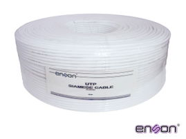 CABLE UTP SIAMES ENSON 51101W500 4C PARA DATOS Y DOS CABLES CALIBRE 18AWG (ROJO Y NEGRO) PARA ALIMENTACIÓN, DISEÑADO PARA SU USO EN SOLUCIONES DE CCTV UNICAMENTE, BOBINA DE 500 METROS COLOR BLANCO PARA SU USO EN EXTERIOR