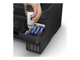 Epson EcoTank L5190 - Impresora multifunción - color - chorro de tinta - rellenable - 216 x 297 mm (original) - A4/Legal (material) - hasta 7.7 ppm (copiando) - hasta 10 ppm (impresión) - 100 hojas - 33.6 Kbps - USB 2.0, LAN, Wi-Fi(n)