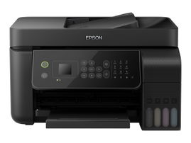 Epson EcoTank L5190 - Impresora multifunción - color - chorro de tinta - rellenable - 216 x 297 mm (original) - A4/Legal (material) - hasta 7.7 ppm (copiando) - hasta 10 ppm (impresión) - 100 hojas - 33.6 Kbps - USB 2.0, LAN, Wi-Fi(n)