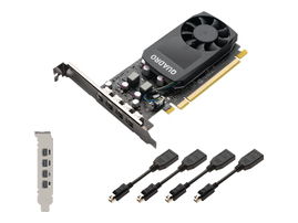 NVIDIA Quadro P1000 - Tarjeta gráfica - Quadro P1000 - 4 GB GDDR5 - PCIe 3.0 x16 perfil bajo - 4 x Mini DisplayPort - adaptadores incluidos