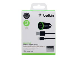 Belkin BOOST UP Car Charger+Cable - Adaptador de corriente para el coche - 12 vatios (USB) - negro - para Apple iPad/iPhone/iPod (Lightning) Belkin BOOST UP Car Charger+Cable - Adaptador de corriente para el coche - 12 vatios (USB) - negro - para Apple iPad/iPhone/iPod (Lightning)