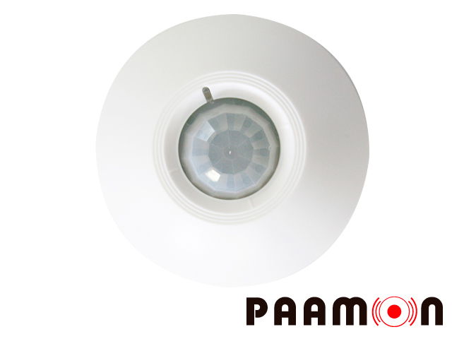 PIR PAAMON PM-PIR080, SENSOR ALAMBRICO DE 360 GRADOS/ DETECCIÓN OVALADA/ COBERTURA DE 7MX6M / CON BAJO RUIDO Y ALTA SENSIBILIDAD /CONFIGURABLE EN NO / NC, COMPATIBLE CON CUALQUIER SISTEMA DE ALARMA QUE CUENTE CON ZONAS CABLEADAS.