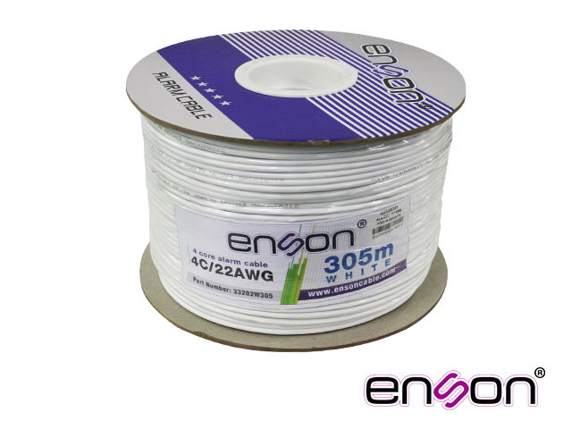 CABLE DE ALARMA ENSON 33202W305 SERIE PRO-II MULTIFILAR 4C/22 AWG BOBINA DE 305 METROS FORRO PVC COLOR BLANCO PARA USO INTERIOR DISEÑADO PARA CONEXIONES DE SISTEMAS DE ALARMA CABLE DE ALARMA ENSON 33202W305 SERIE PRO-II MULTIFILAR 4C/22 AWG BOBINA DE 305 METROS FORRO PVC COLOR BLANCO PARA USO INTERIOR DISEÑADO PARA CONEXIONES DE SISTEMAS DE ALARMA