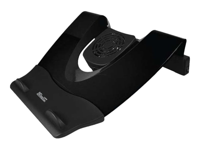 Klip Xtreme KNS-110B Notebook Stand / Cooling Station - Soporte para ordenador portátil - con concentrador USB de 4 puertos, ventilador de refrigeración - 17
