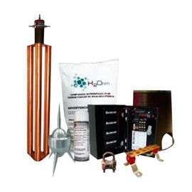 Kit con Punta Pararrayos de Aluminio y Supresor de Picos Clase B con Accesorios de Instalación. Kit con Punta Pararrayos de Aluminio y Supresor de Picos Clase B con Accesorios de Instalación.