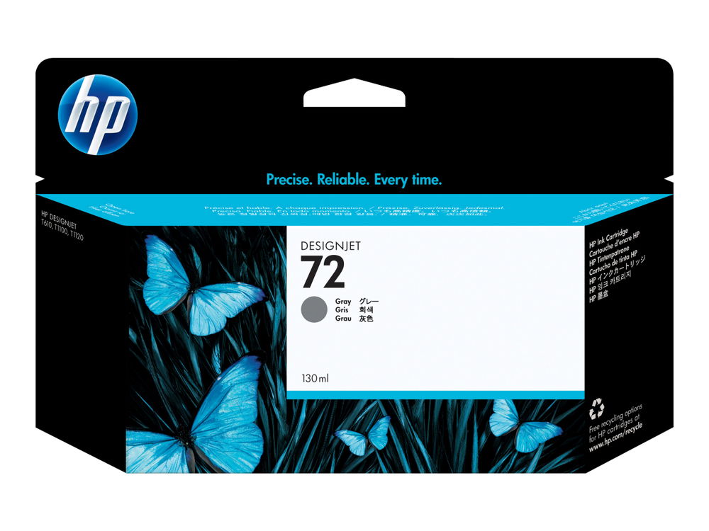 HP 72 - 130 ml - gris - original - DesignJet - cartucho de tinta - para DesignJet T1100, T1100ps, T1200, T1200ps, T1300, T610, T620, T770, T790 HP 72 - 130 ml - gris - original - DesignJet - cartucho de tinta - para DesignJet T1100, T1100ps, T1200, T1200ps, T1300, T610, T620, T770, T790