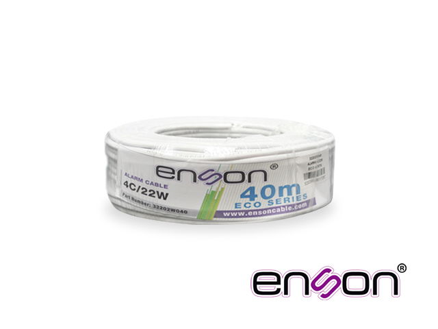 CABLE DE ALARMA ENSON 32202W040 SERIE ECO MULTIFILAR 4C/22 AWG BOBINA DE 40 METROS FORRO PVC COLOR BLANCO PARA USO INTERIOR DISEÑADO PARA CONEXIONES DE SISTEMAS DE ALARMA CABLE DE ALARMA ENSON 32202W040 SERIE ECO MULTIFILAR 4C/22 AWG BOBINA DE 40 METROS FORRO PVC COLOR BLANCO PARA USO INTERIOR DISEÑADO PARA CONEXIONES DE SISTEMAS DE ALARMA
