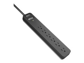 APC Essential Surgearrest PE63 - Protector contra sobretensiones - AC 104-126 V - 1200 vatios - conectores de salida: 6 - 91 cm cable - gris, negro - para P/N: AR106SH4, AR106SH6, AR109SH4, AR109SH6, AR112SH4, AR112SH6