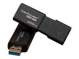 Kingston DataTraveler 100 G3 - Unidad flash USB - 256 GB - USB 3.0 - negro