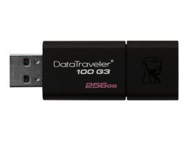 Kingston DataTraveler 100 G3 - Unidad flash USB - 256 GB - USB 3.0 - negro