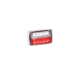 Warning Light Quadraflare LED with Integrated Flasher and Clear Cover, White/Red