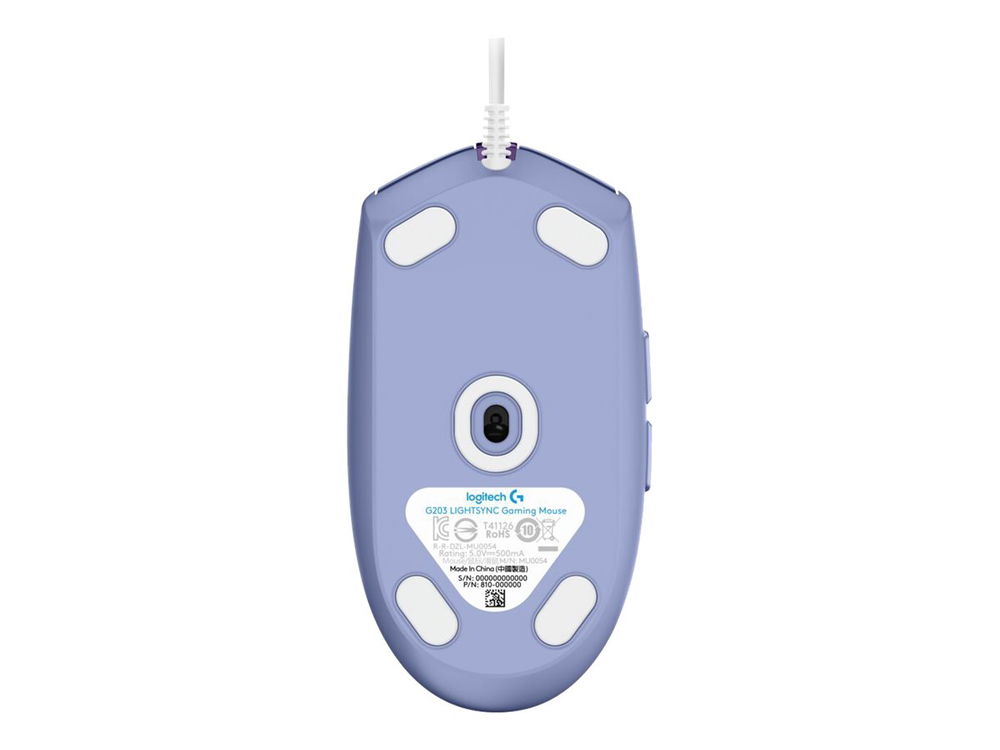 Logitech Gaming Mouse G203 LIGHTSYNC - Ratón - óptico - 6 botones - cableado - USB - lila