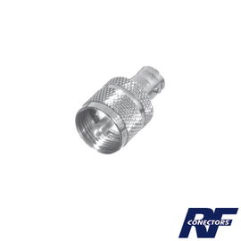 Adaptador en Linea para 50 Ohm, Conector BNC Hembra-UHF Macho (PL-259), Niquel / Plata / Delrin. Adaptador en Linea para 50 Ohm, Conector BNC Hembra-UHF Macho (PL-259), Niquel / Plata / Delrin.