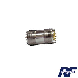 Adaptador Barril en Línea, de Conector UHF Hembra (SO-239) a UHF Hembra (SO-239), Niquel/ Plata/ Dap. Adaptador Barril en Línea, de Conector UHF Hembra (SO-239) a UHF Hembra (SO-239), Niquel/ Plata/ Dap.