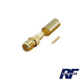 Conector SMA hembra inverso de anillo plegable para cable RG-58/U, Oro/ Oro Teflón. Conector SMA hembra inverso de anillo plegable para cable RG-58/U, Oro/ Oro Teflón.