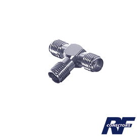 Adaptador en Forma T, de Triple Conectores SMA Hembra, Níquel/ Oro/ Teflón. Adaptador en Forma T, de Triple Conectores SMA Hembra, Níquel/ Oro/ Teflón.