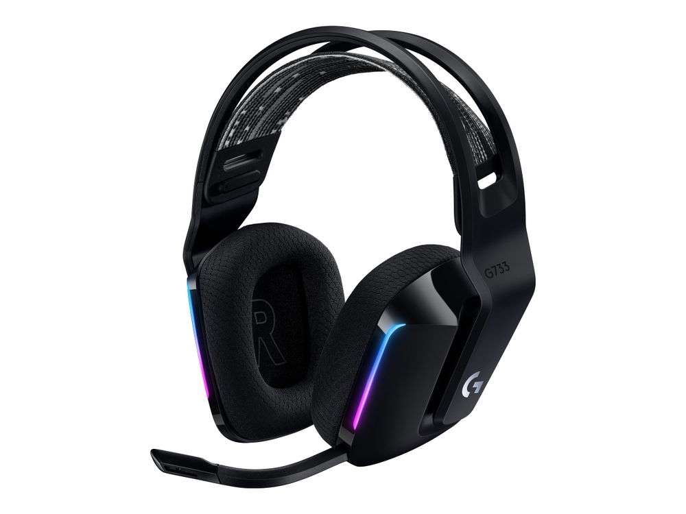 Logitech G733 LIGHTSPEED Wireless RGB Gaming Headset - Auricular - 7.1 canales - tamaño completo - 2,4 GHz - inalámbrico - negro