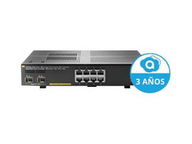 HPE Aruba 2930F 8G PoE+ 2SFP+ - Conmutador - L3 - Gestionado - 8 x 10/100/1000 (PoE+) + 2 x 1 Gigabit / 10 Gigabit SFP+ (enlace ascendente) - montaje en rack - PoE+ (125 W)