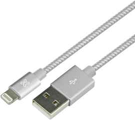 Klip Xtreme - USB cable -  4 pin USB Type A - 2 m - Pure silver - Braided