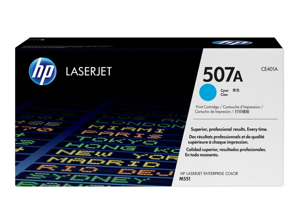 HP 507A - Cián - original - LaserJet - cartucho de tóner (CE401A) - para Color LaserJet Enterprise MFP M575; LaserJet Enterprise Flow MFP M575