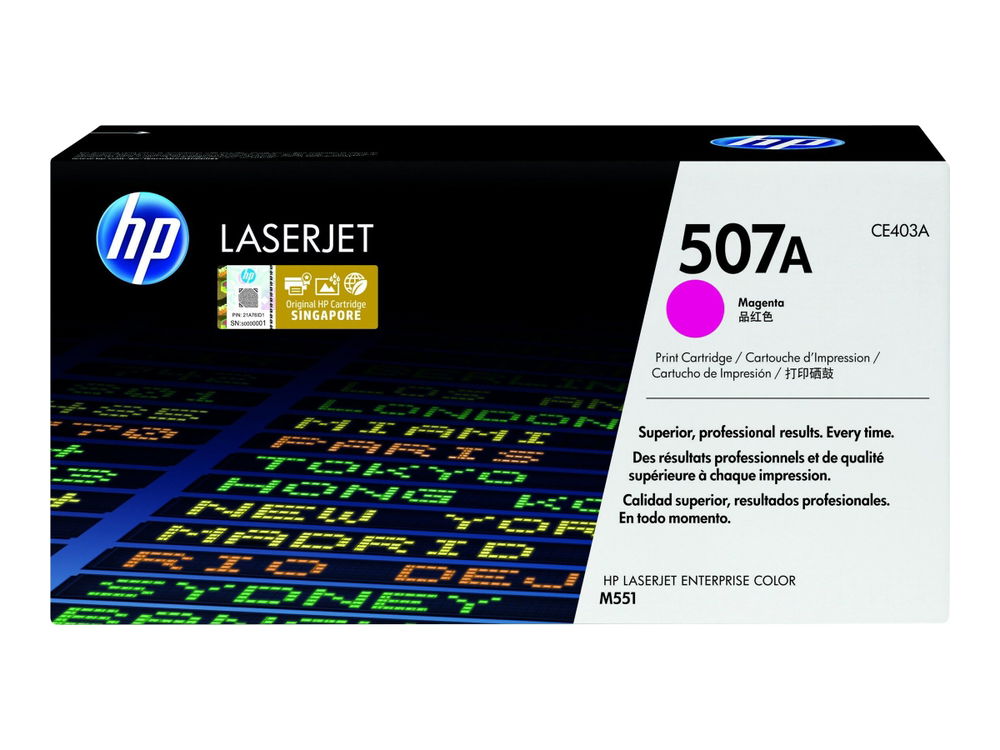 HP 507A - Magenta - original - LaserJet - cartucho de tóner (CE403A) - para Color LaserJet Enterprise MFP M575; LaserJet Enterprise Flow MFP M575 HP 507A - Magenta - original - LaserJet - cartucho de tóner (CE403A) - para Color LaserJet Enterprise MFP M575; LaserJet Enterprise Flow MFP M575