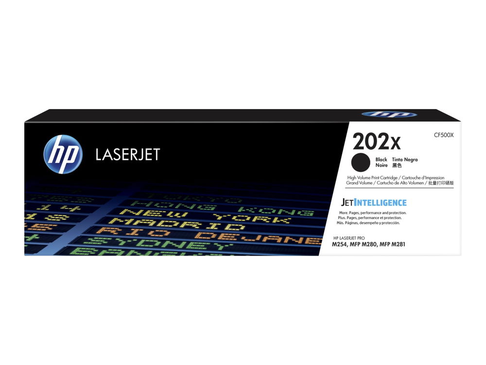 HP 202X - Alto rendimiento - negro - original - LaserJet - cartucho de tóner (CF500X) - para Color LaserJet Pro M254dw, M254nw, MFP M280nw, MFP M281cdw, MFP M281fdn, MFP M281fdw HP 202X - Alto rendimiento - negro - original - LaserJet - cartucho de tóner (CF500X) - para Color LaserJet Pro M254dw, M254nw, MFP M280nw, MFP M281cdw, MFP M281fdn, MFP M281fdw