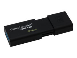Kingston DataTraveler 100 G3 - Unidad flash USB - 64 GB - USB 3.0 - negro Kingston DataTraveler 100 G3 - Unidad flash USB - 64 GB - USB 3.0 - negro