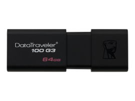 Kingston DataTraveler 100 G3 - Unidad flash USB - 64 GB - USB 3.0 - negro Kingston DataTraveler 100 G3 - Unidad flash USB - 64 GB - USB 3.0 - negro