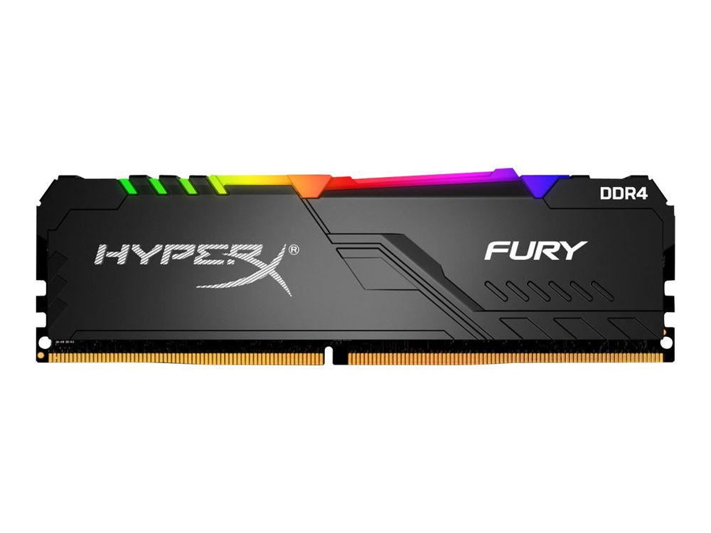 HyperX FURY RGB - DDR4 - módulo - 8 GB - DIMM de 288 espigas - 3200 MHz / PC4-25600 - CL16 - 1.35 V - sin búfer - no ECC - negro