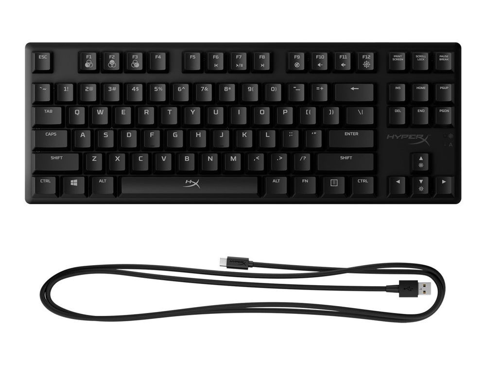 HyperX Alloy Origins Core - Teclado - retroiluminación - USB - EE. UU. - interruptor: HyperX Aqua HyperX Alloy Origins Core - Teclado - retroiluminación - USB - EE. UU. - interruptor: HyperX Aqua