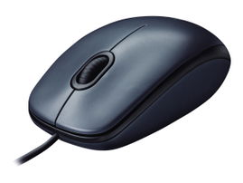 Logitech M100 - Ratón - diestro y zurdo - óptico - 3 botones - cableado - USB - negro