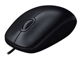 Logitech M100 - Ratón - diestro y zurdo - óptico - 3 botones - cableado - USB - negro