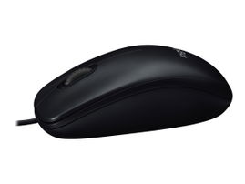 Logitech M100 - Ratón - diestro y zurdo - óptico - 3 botones - cableado - USB - negro