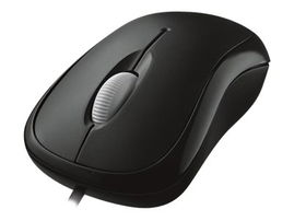 Microsoft Basic Optical Mouse for Business - Ratón - diestro y zurdo - óptico - 3 botones - cableado - PS/2, USB - negro