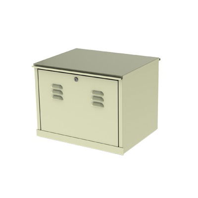 Gabinete para resguardo de baterías (hasta dos baterías PL110D12) con opción para montaje en poste. Gabinete para resguardo de baterías (hasta dos baterías PL110D12) con opción para montaje en poste.