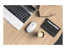 Logitech Pebble M350 - Ratón - óptico - 3 botones - inalámbrico - Bluetooth, 2.4 GHz - receptor inalámbrico USB - blanco