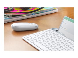 Logitech Pebble M350 - Ratón - óptico - 3 botones - inalámbrico - Bluetooth, 2.4 GHz - receptor inalámbrico USB - blanco