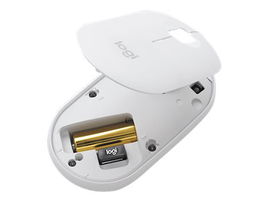 Logitech Pebble M350 - Ratón - óptico - 3 botones - inalámbrico - Bluetooth, 2.4 GHz - receptor inalámbrico USB - blanco