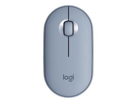Logitech Pebble M350 - Ratón - óptico - 3 botones - inalámbrico - Bluetooth, 2.4 GHz - receptor inalámbrico USB - gris azulado