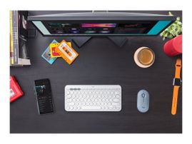 Logitech Pebble M350 - Ratón - óptico - 3 botones - inalámbrico - Bluetooth, 2.4 GHz - receptor inalámbrico USB - gris azulado