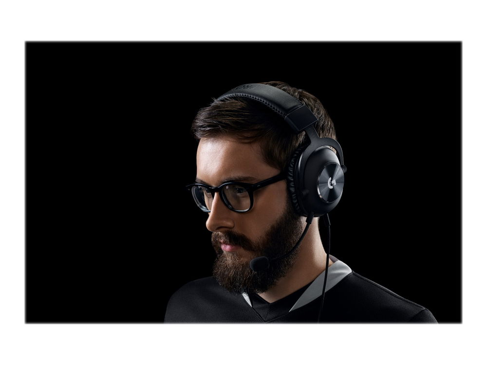 Logitech G Pro X with Blue VO!CE Technology - Auricular - tamaño completo - cableado - conector de 3,5 mm - aislamiento de ruido - negro
