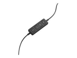 Logitech H570e Wired Headset, Stereo Headphones with Noise-Cancelling Microphone, USB, in-Line Controls with Mute Button, Indicator LED, PC/Mac/Laptop - Black - Auricular - en oreja - cableado - USB - Certificado para Skype Empresarial, con certifica