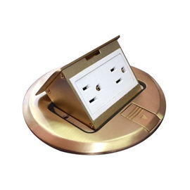 Mini caja de piso redonda de 2 contactos color bronce (11000-12101) Mini caja de piso redonda de 2 contactos color bronce (11000-12101)