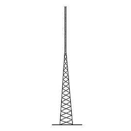 Self-Supporting Tower Tubular ROHN of 190 ft SSV HEAVY DUTY Series