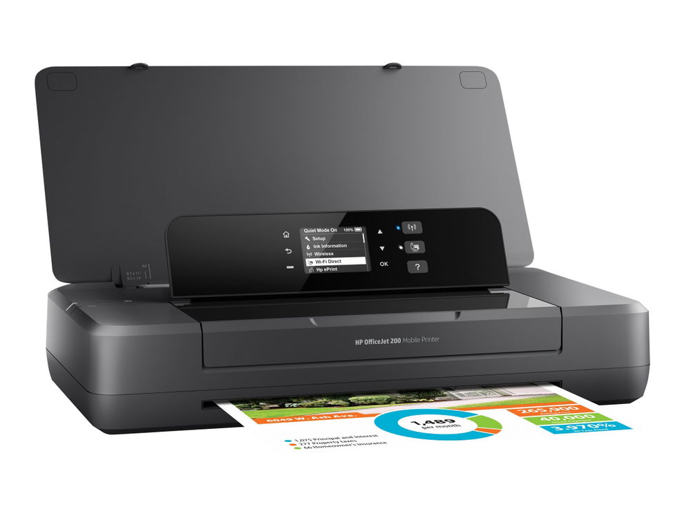 HP Officejet 200 Mobile Printer - Impresora - color - chorro de tinta - A4/Legal - 1200 x 1200 ppp - hasta 20 ppm (monocromo) / hasta 19 ppm (color) - capacidad: 50 hojas - USB 2.0, host USB, Wi-Fi HP Officejet 200 Mobile Printer - Impresora - color - chorro de tinta - A4/Legal - 1200 x 1200 ppp - hasta 20 ppm (monocromo) / hasta 19 ppm (color) - capacidad: 50 hojas - USB 2.0, host USB, Wi-Fi