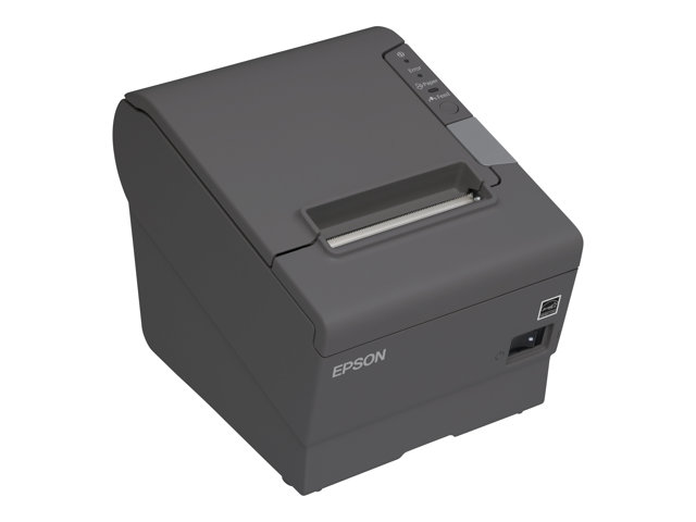 Epson TM T88V - Impresora de recibos - línea térmica - rollo 8 cm - hasta 300 mm/segundo - USB, serial - cortador - gris oscuro
