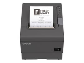 Epson TM T88V - Impresora de recibos - línea térmica - rollo 8 cm - hasta 300 mm/segundo - USB, serial - cortador - gris oscuro