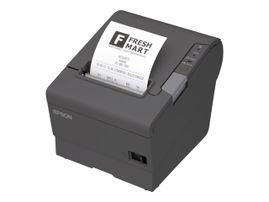 Epson TM T88V - Impresora de recibos - línea térmica - rollo 8 cm - hasta 300 mm/segundo - USB, serial - cortador - gris oscuro