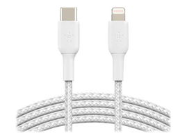 Belkin BoostCharge - Cable Lightning - 24 pin USB-C macho a Lightning macho - 1 m - blanco - suministro de potencia USB (18W)